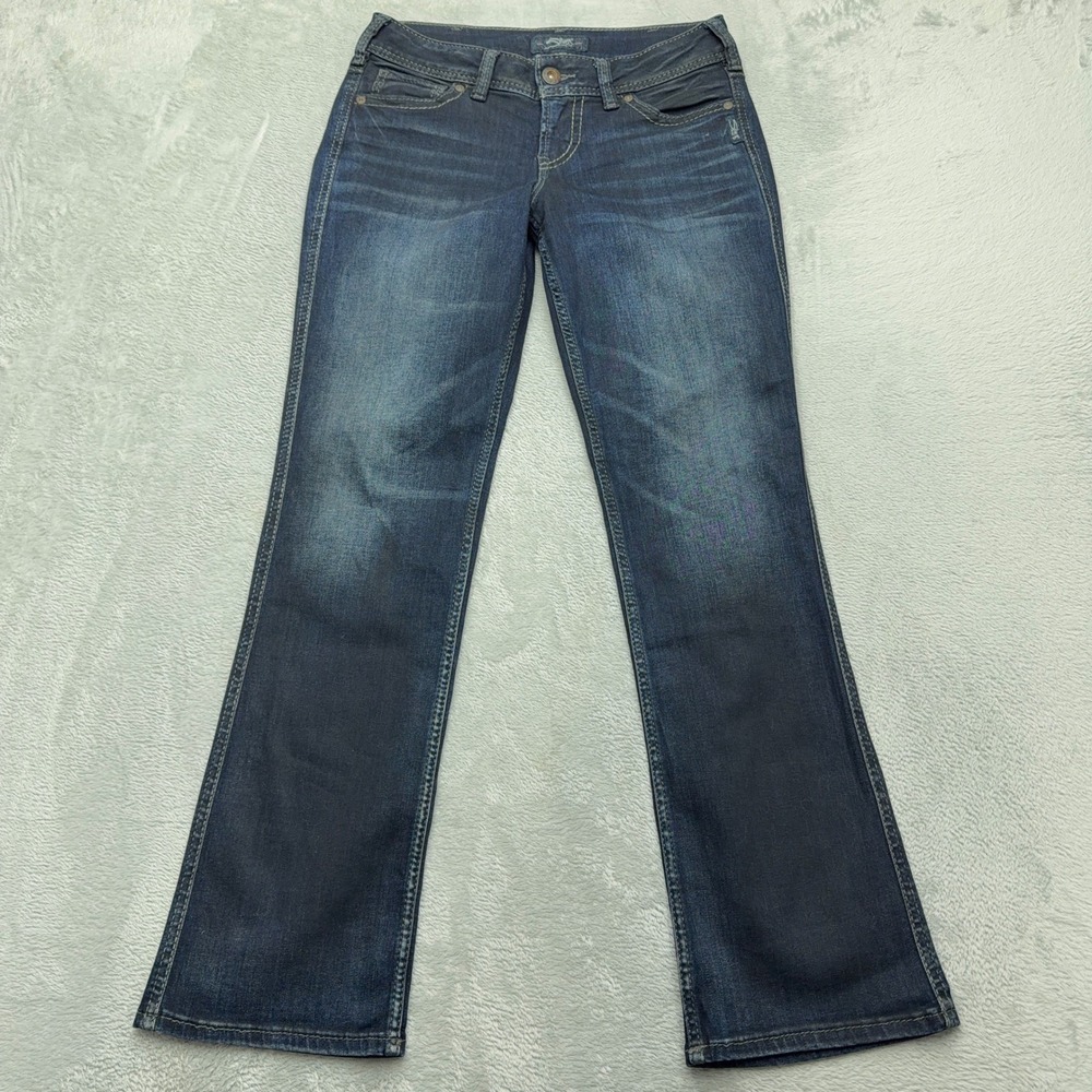 Silver Jeans Jeans Womens 30 Dark Blue Suki Mid Slim Boot L93616SSX405 Denim